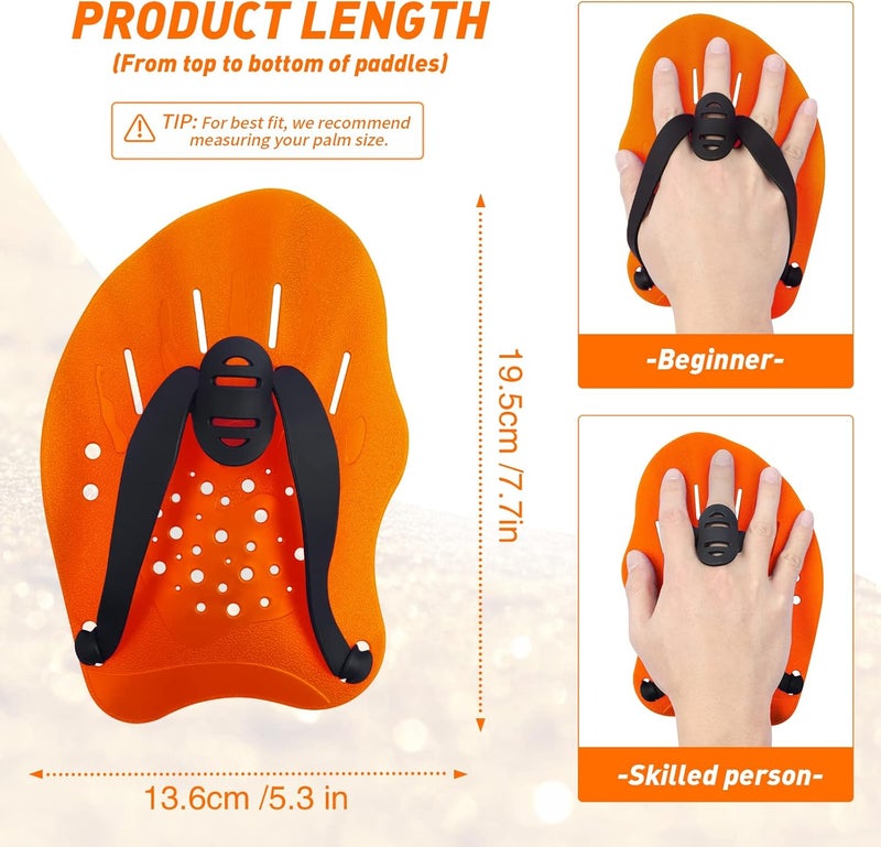 Grstltd Swimming Paddles for Hands, Swimming Training Hand Paddles with Adjustable Straps, Swim Paddles for Adult Children Unisex Professional Swimming Accessories - 1 Pair - Image 2